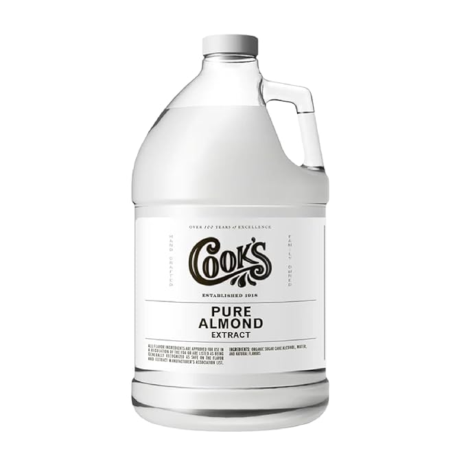 Cook’s, Pure Almond Extract for Baking, Cooking, and Mixology, Allergen Free Almond Flavoring Extract, 128 Ounces (1 Gallon)