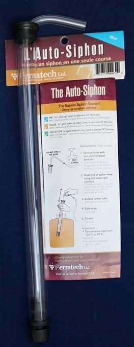 Fermtech - Auto Siphon Mini with 6 Ft of Food Safe Tubing & Clamp - Easy Home Brewing, Winemaking Kit, Complete System for Beer, Wine, Liquid Transfer & Fermentation Tools - Perfect for Small Batches