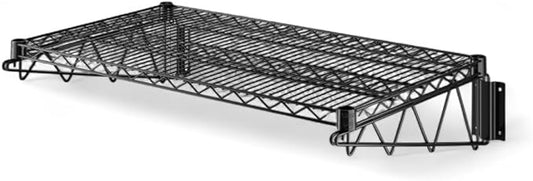 18" x 36" Black Wall-Mounted Wire Shelf with Epoxy Coating, Heavy-Duty Steel Storage Rack, NSF Certified, Easy Installation, Open Wire Design for Kitchen, Garage, or Utility Storage