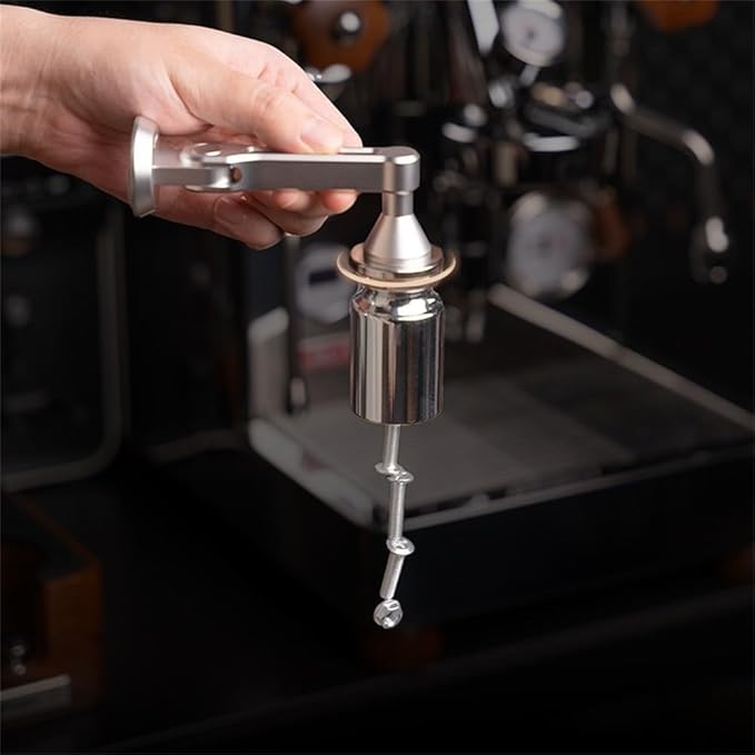 Adjustable Magnetic Espresso Coffee Puck Screen Holder Compatible With 51MM 53MM 58MM Screens Designed To Enhance Brewing And Save Counter Space (Silvery 51MM)