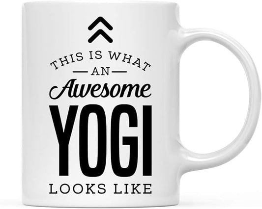 Andaz Press 11oz. Ceramic Coffee Tea Mug Thank You Gift, This is What an Awesome Yogi Looks Like, 1-Pack, Birthday Christmas Gift Ideas Coworker Him Her, Includes Gift Box