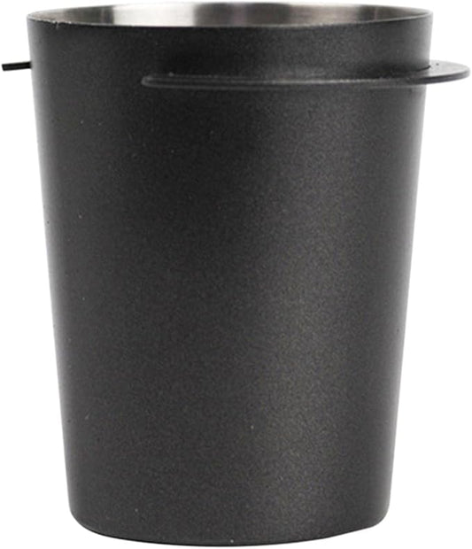 Coffee Dosing Cup, Universal 58mm Stainless Steel Espresso C-offee Dosing Cup Coffee Powder Feeder Part Coffe-e Grinder Powder Cup Espresso Coffe-e Machine Accessories(COLOR:balck)