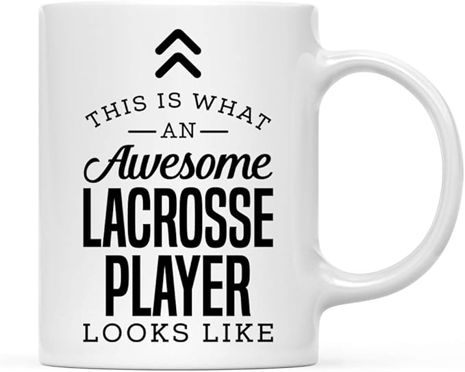 Andaz Press 11oz. Ceramic Coffee Tea Mug Thank You Gift, This is What an Awesome Lacrosse Player Looks Like, 1-Pack, Birthday Christmas Gift Ideas Coworker Him Her, Includes Gift Box