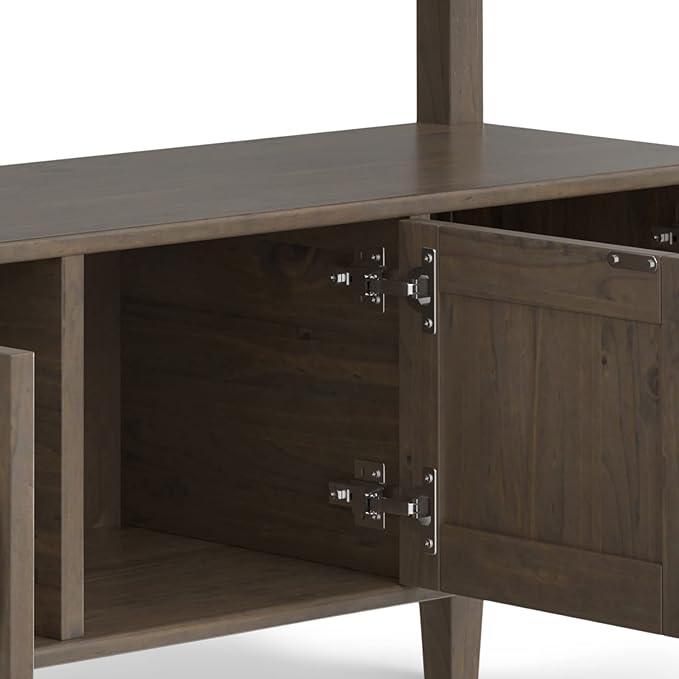 SIMPLIHOME Lev SOLID WOOD 48 Inch Wide Contemporary Console Table in Smoky Brown, For the Living Room, Entryway and Bedroom