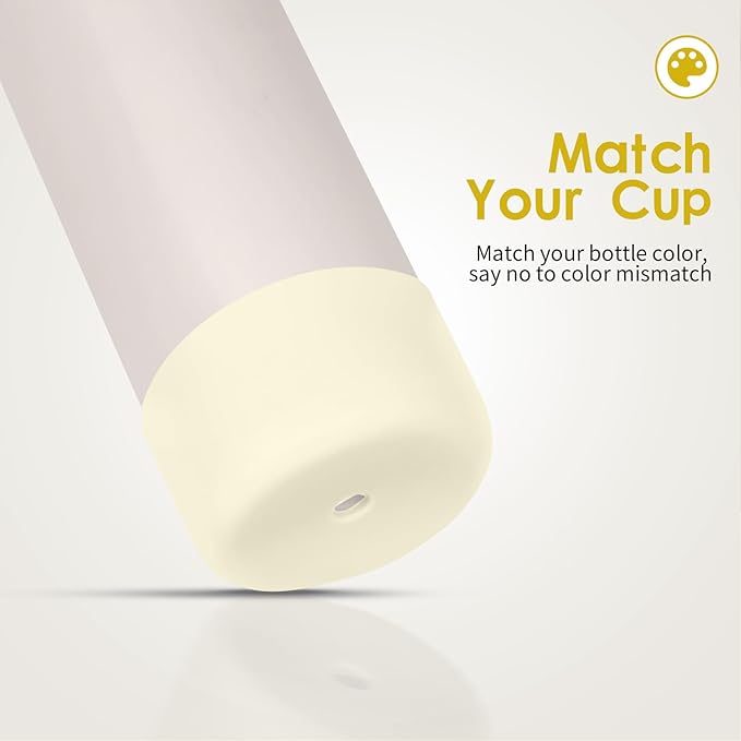 2PCS Silicone Water Bottle Boot, Compatible with Owala 24oz 32oz 40oz, Protective Anti-Scratch & Anti-Dent No Noise Sleeve Cover for FreeSip/Twist/Flip Water Bottles (Cream White, 32oz)