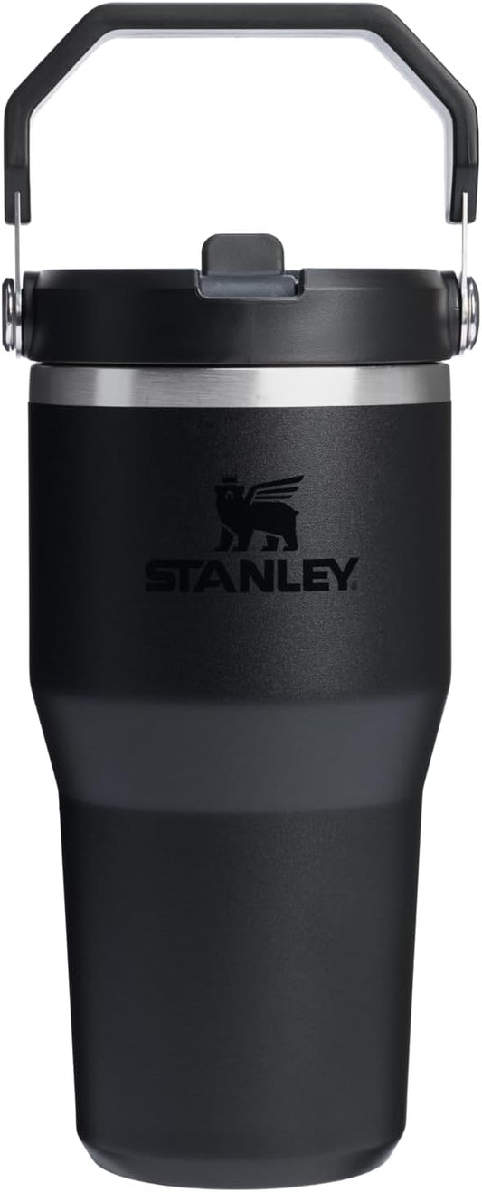 Stanley IceFlow 2.0 Flip Straw Tumbler with Handle 20 oz | Twist On Lid and Flip Up Straw | Leak Resistant Water Bottle | Insulated Stainless Steel | BPA-Free | Black 2.0