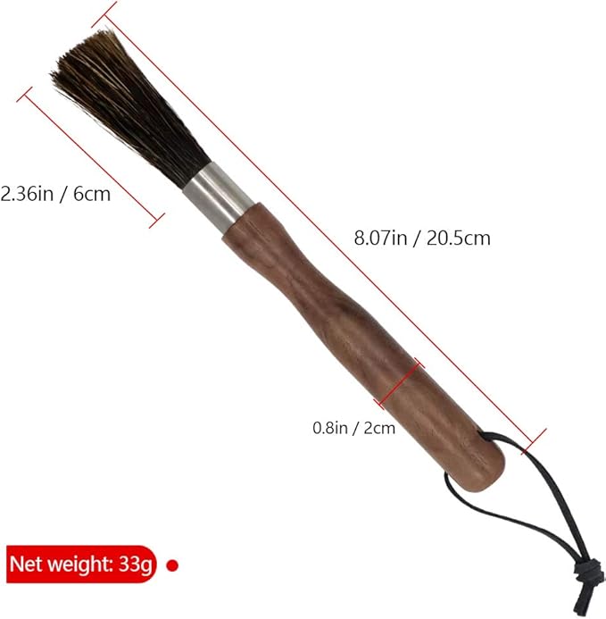 Coffee Grinder Brush, Coffee Machine Cleaning Brush, Espresso Machine Cleaner, Espresso Maker Cleaner Tool with Storage Bag, Wooden Handle