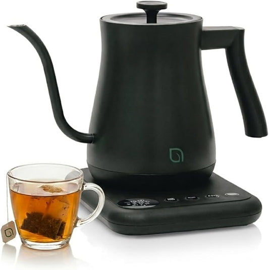 WILLOW ECO SERIES Gooseneck Electric Kettle with 5 Temperature Presets and Keep Warm Feature, 1L Pour Over Kettle for Coffee & Tea, 1200W Quick Heating with 100% Stainless Steel Interior Water Heater