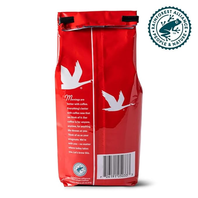Wawa Ground Coffee Mild Roast, 12 oz Bag, Regular Smooth & Balanced Classic Blend For Hot or Iced Coffee, Slightly Sweet, 100% More Responsibly Sourced from Rainforest Alliance Certified Farms