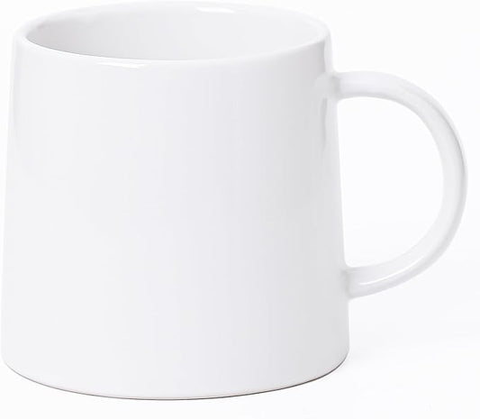 Mkour 20oz Large Ceramic Coffee Mugs, Handmade Cup, Big Tea Cups with Large Handle for Office and Home, Microwave and Dishwasher Safe (White)
