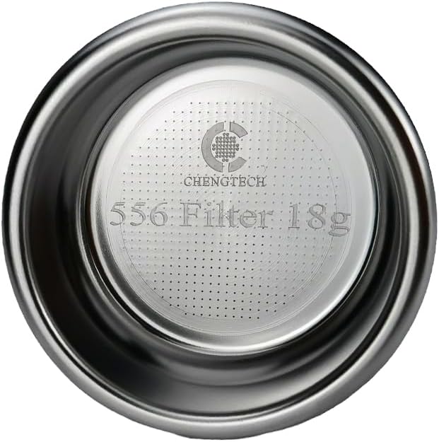 58mm Espresso Filter Basket 18g – Ridgeless Portafilter Basket, 556 Holes Slow Extraction, Universal Stainless Steel, Compatible with La Marzocco, Futurmat, DEC
