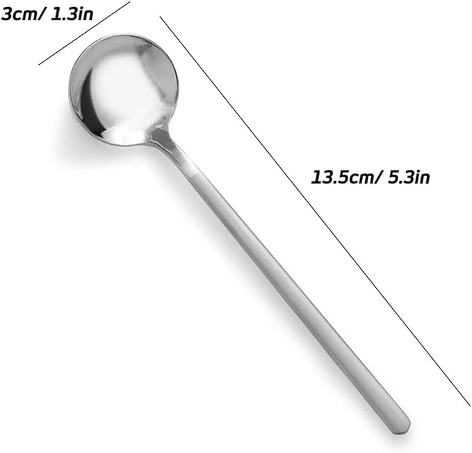 Pack of 8, Stainless Steel Espresso Spoons, findTop Mini Teaspoons Set for Coffee British Tea Dessert Cake Ice Cream Cappuccino, 5.3 Inch