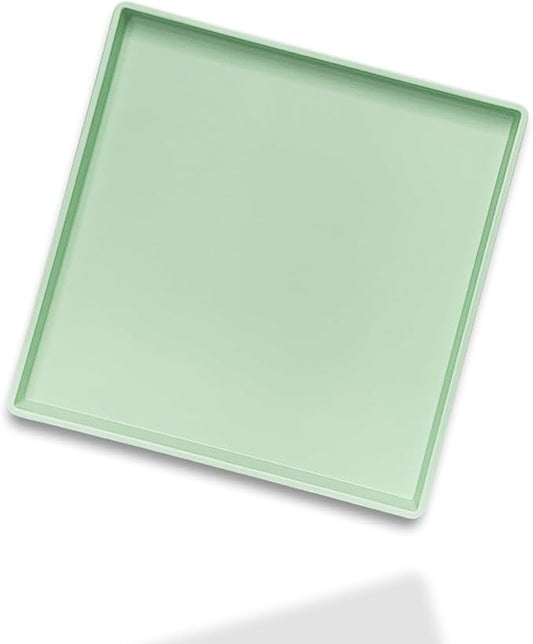 Small Square Serving Tray (9 inch), Durable Green Tray for Desserts & Organization, Lightweight for Coffee, Drinks, Party, Seasoning, Perfume and Display.