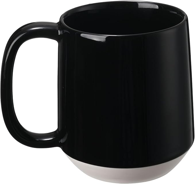 Miicol Ceramic Coffee Mug, 16 oz Large Coffee Cup, Tea Mug with Handle, Flat Bottom Mug for Men, Women, Office, Microwave and Dishwasher Safe, Multi-Color, Panda Black