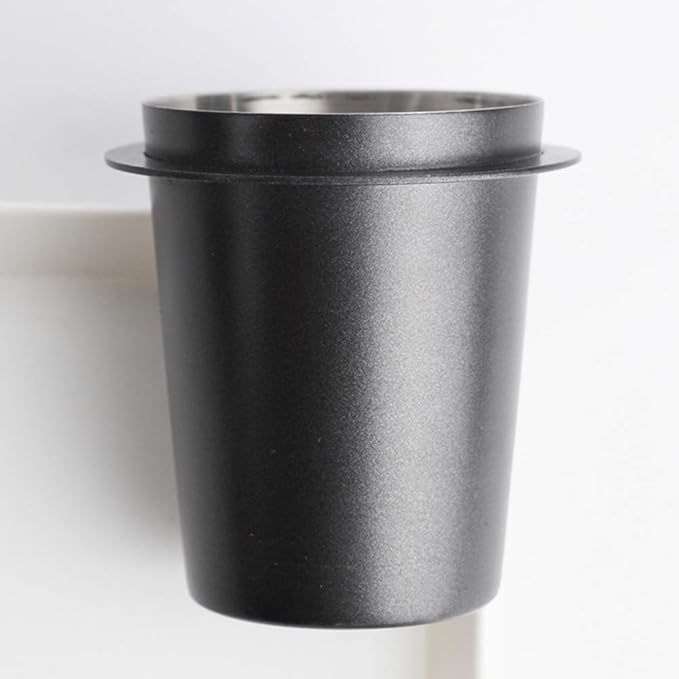 58mm Coffee Dosing Cup, Stainless Steel Espresso Coffee Dosing Cup, Coffee Powder Feeder Part Coffee Grinder Powder Cup For Coffee Tamper Espresso Coffee Machine Tools(Black)