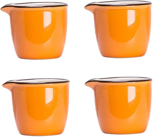 CHOOLD Colorful Mini Ceramic Creamer and Pitcher - 4 Pcs Set