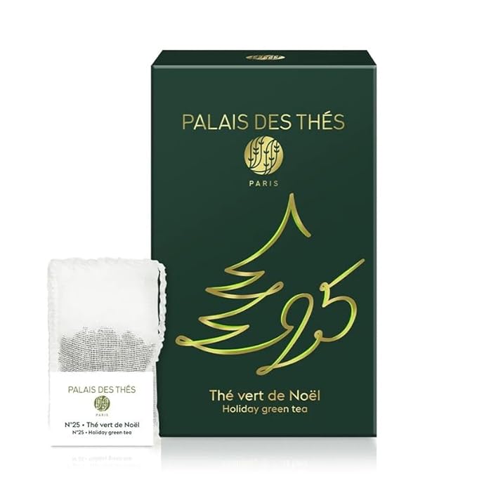Palais des Thés - Green Tea - Holiday Collection | Organic N°25 Blend with Citrus & Spices | Premium Tea Bags, Serves 20 Cups