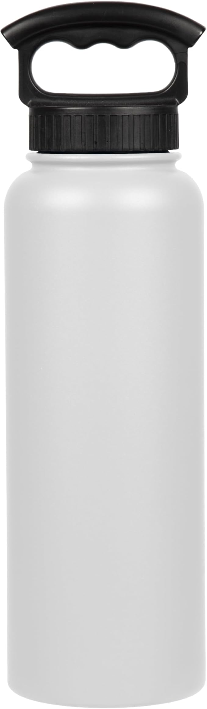 FIFTY/FIFTY Double Wall Vacuum Insulated Water Bottle, Stainless Steel, Wide Mouth with Three Finger Cap