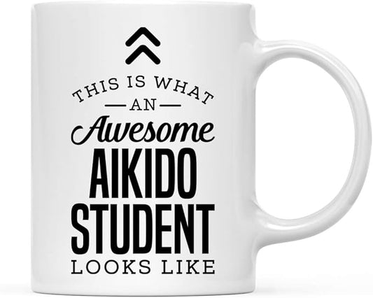 Andaz Press 11oz. Ceramic Coffee Tea Mug Thank You Gift, This is What an Awesome Aikido Student Looks Like, 1-Pack, Birthday Christmas Gift Ideas Coworker Him Her, Includes Gift Box