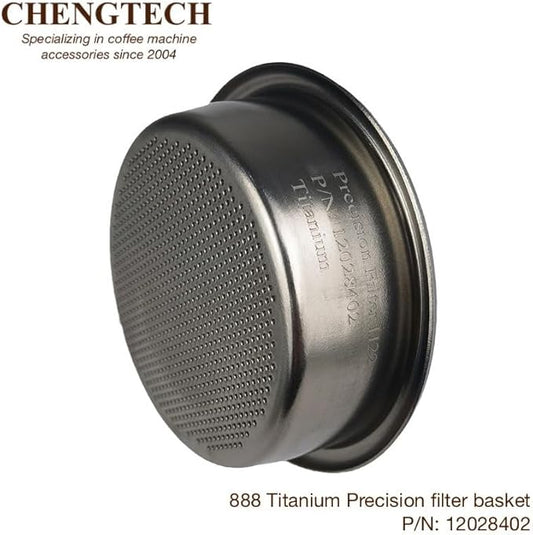 58mm 15g 888Ti Titanium Espresso Filter Basket – Precision 888 Holes, Straight-Walled Flat Bottom, Ridgeless Design for Consistent Extraction