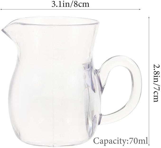 Kichvoe 2pcs Acrylic Wine Decanter Set: Liquor Dispenser with Handle Individual Small Decanter Cream Pitcher Milk Pourer Coffee Mug Tea Maple Syrup Serving, 70ml/2.4oz