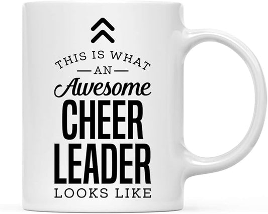 Andaz Press 11oz. Ceramic Coffee Tea Mug Thank You Gift, This is What an Awesome Cheer Leader Looks Like, 1-Pack, Birthday Christmas Gift Ideas Coworker Him Her, Includes Gift Box