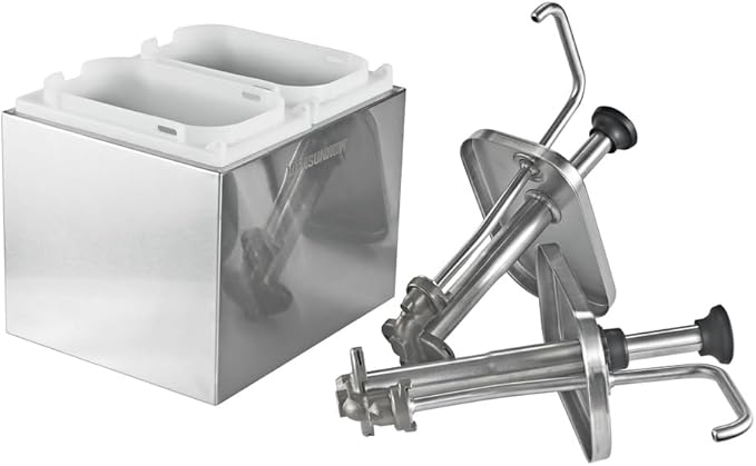 VITASUNHOW Sauce Pump Dispenser Stainless Steel Dispenser - Large Capacity Condiment Pump Dispenser Quantitative Pressure Head for Variety of Sauces (2002S)