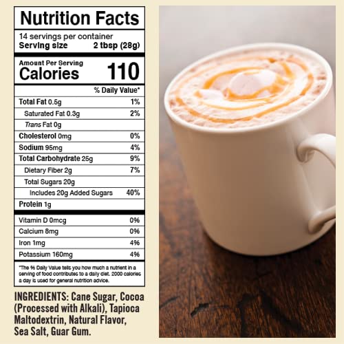 Castle Kitchen Classic Caramel Dark Chocolate Premium Hot Cocoa Mix - Dairy-Free, Vegan, Plant Based, Gluten-Free, Non-GMO Project Verified, Kosher - Just Add Water - 14 oz (Pack of 6)