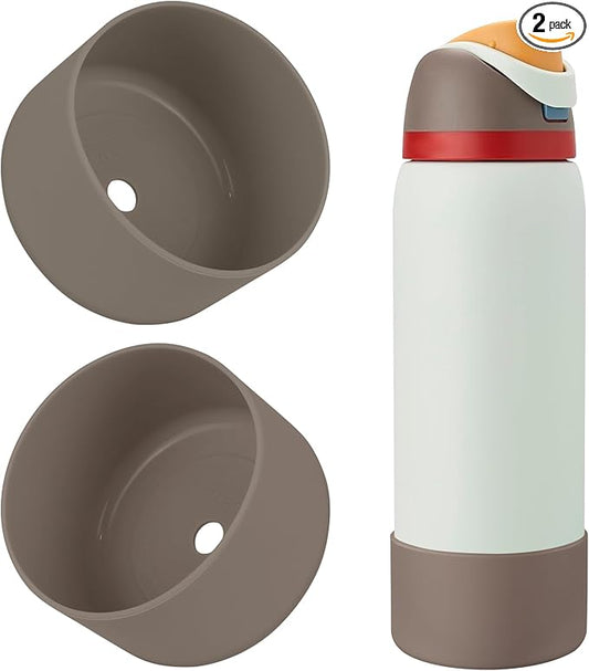 2PCS Silicone Water Bottle Boot, Compatible with Owala 24oz 32oz 40oz, Protective Anti-Scratch & Anti-Dent No Noise Sleeve Cover for FreeSip/Twist/Flip Water Bottles (Boneyard, 32oz)
