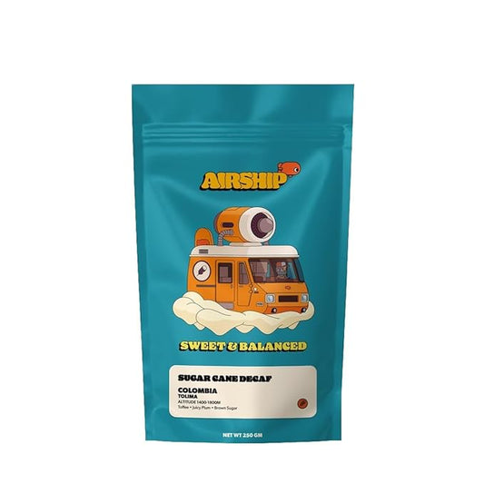 Colombia - Sugar Cane Decaf - Roasted by Airship Coffee - Whole Bean Coffee - 12 Ounce Bag