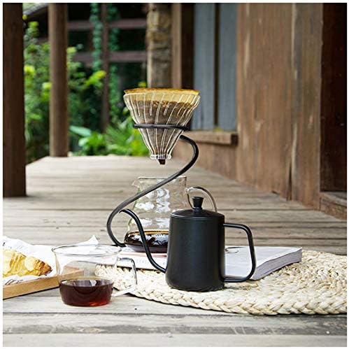 Reusable Metal Pour Over Coffee Dripper Stand Circinate Shaped,Black