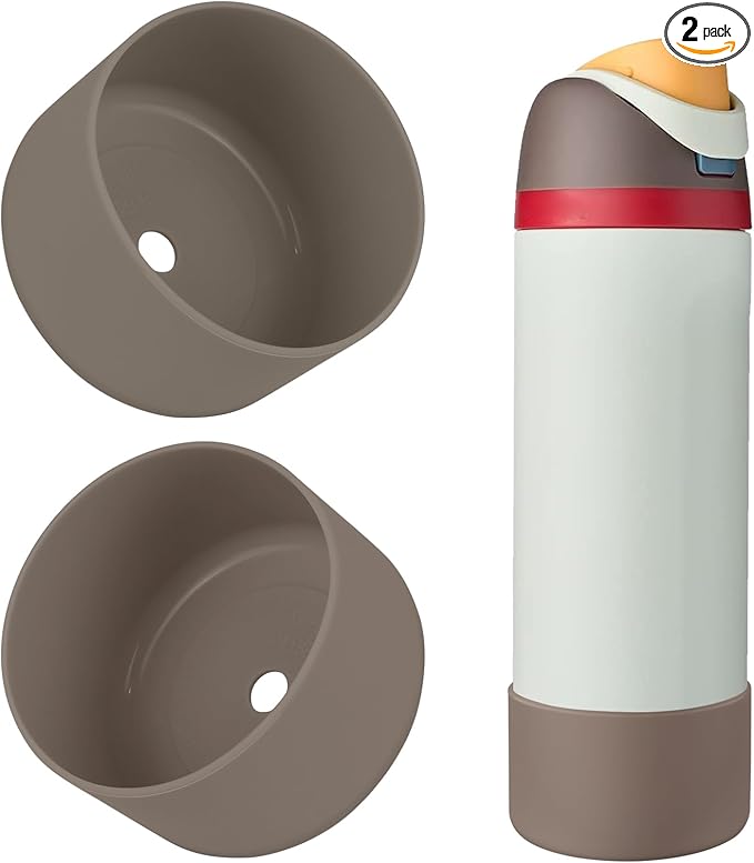 2PCS Silicone Water Bottle Boot, Compatible with Owala 24oz 32oz 40oz, Protective Anti-Scratch & Anti-Dent No Noise Sleeve Cover for FreeSip/Twist/Flip Water Bottles (Boneyard, 24oz)