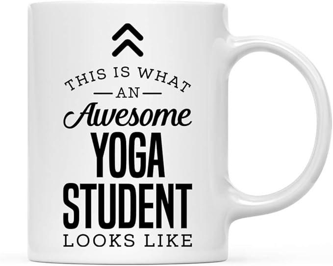 Andaz Press 11oz. Ceramic Coffee Tea Mug Thank You Gift, This is What an Awesome Yoga Student Looks Like, 1-Pack, Birthday Christmas Gift Ideas Coworker Him Her, Includes Gift Box