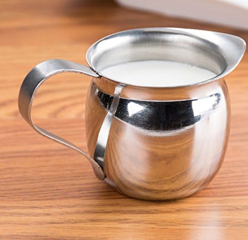 Betolla (6 Pack) 3 oz Stainless Steel Bell Creamer – Bell-Shaped Mini Pitchers for Serving Cream, Milk, Syrups & More