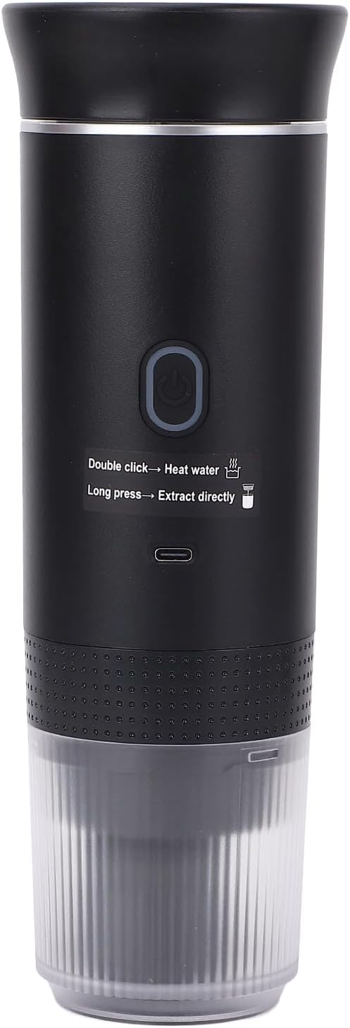 Yunir Portable Electric Coffee Machine, Self Heating Travel Coffee Maker with Capsule Design, 15 Bar Pressure, Material, Coffee Maker for Travel Office Car