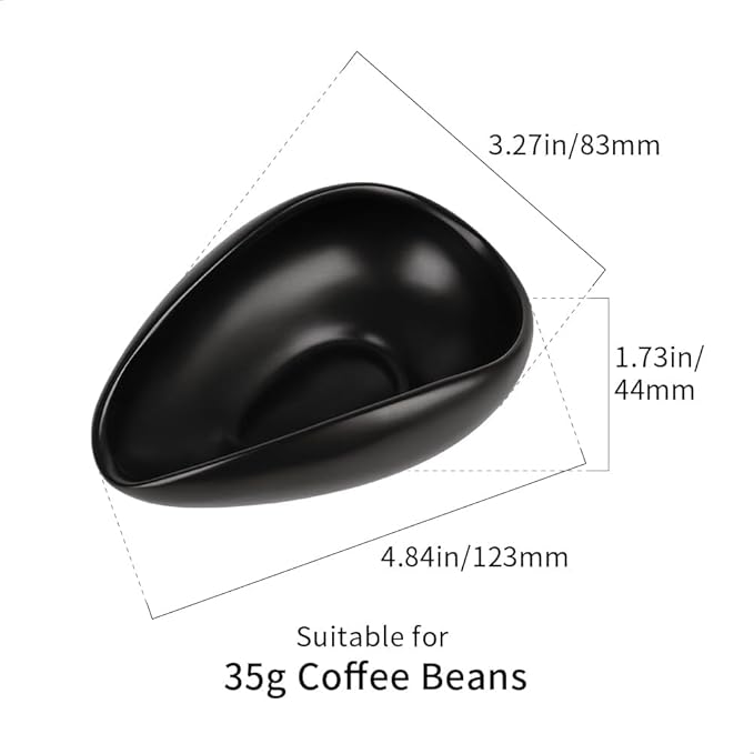 watchget Upgraded 30g Ceramic Coffee Dosing Cup & Tea Storage Tray, Single Dose Measuring Container for Coffee Beans & Loose Leaf Tea Dosing Vessel, Black