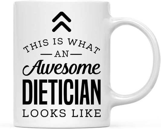 Andaz Press 11oz. Ceramic Coffee Tea Mug, This Is What an Awesome Dietician Looks Like, 1-Pack, Birthday Ideas for Coworker, Includes Gift Box