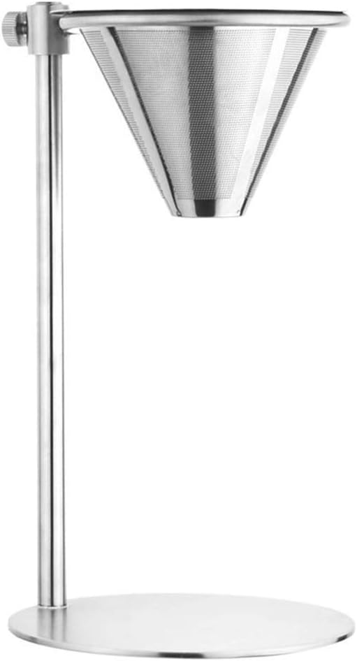 Mrisata Stainless Steel Adjustable Pour Over Coffee Maker, Adjustable Stand, Double Layer Filter, Freestanding Drip Cone Brewer and Stand, Make Coffee Directly into Mug, Cup or