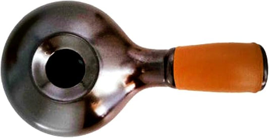 Ceramic Hand Coffee Roaster with Leather Handle – Heat-Resistant, Even Roasting with Waffle Base & Measuring Spoon Included – Perfect for Home Roasting & Precise Coffee Bean Roasting Control