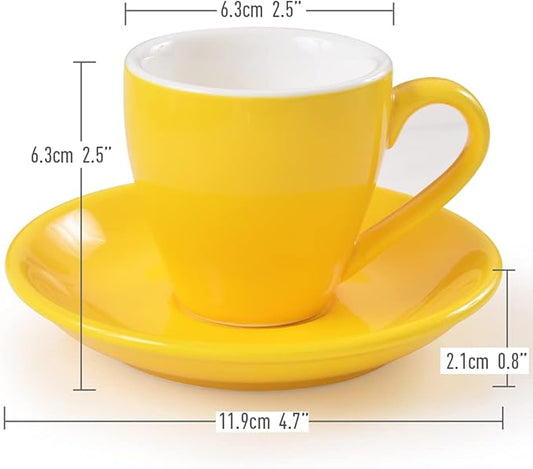ionEgg Porcelain Espresso Cup with Saucer, Espresso shot Cup, 80ml/2.7Oz, Green