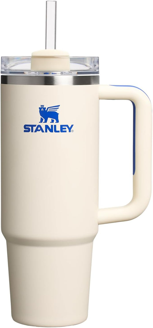 STANLEY Quencher H2.0 Tumbler with Handle and Straw 30 oz | Flowstate 3-Position Lid | Cup Holder Compatible for Travel | Insulated Stainless Steel Cup | BPA-Free | Cream Royal