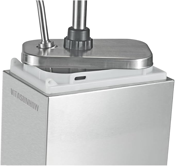 VITASUNHOW Sauce Pump Dispenser Stainless Steel Dispenser - Large Capacity Condiment Pump Dispenser Quantitative Pressure Head for Variety of Sauces (1002S)