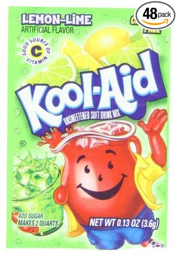Kool Aid Lemon Lime Drink Mix 0.13 Ounce (Pack of 48)