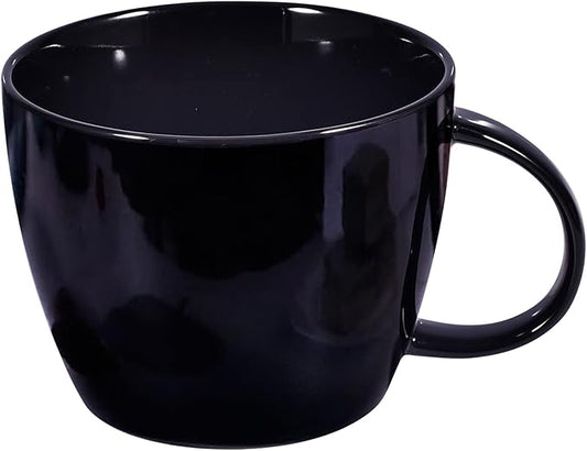 Large Coffee Cup, Ceramic Black Coffee Mug, Wide Mouth Tea Cup Soup Bowl Mug with Handle