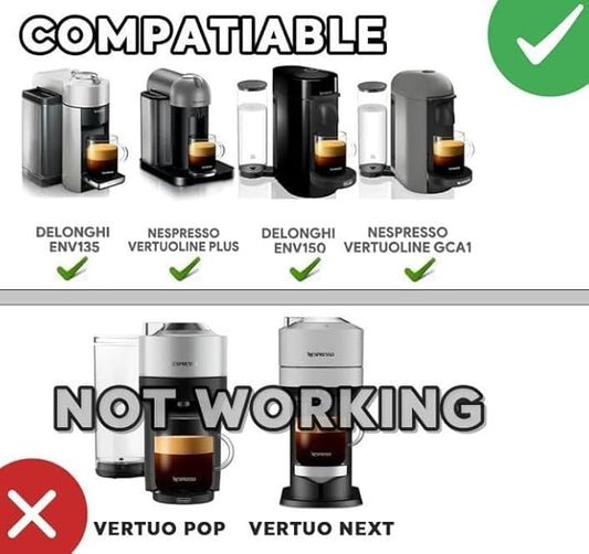 Stainless Steel Reusable Coffee Capsule, Metal Refillable Coffee Pod Brewing Espresso 70ML/2.40Z(SMALL), Compatible with N-espresso Ver-tuoPlus XN903/XN900 / Vertuo-line GCA1/ENV135/ENV150