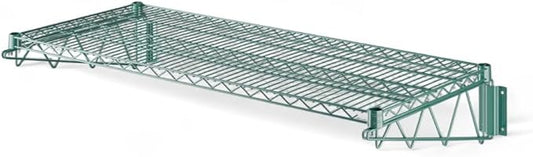 18" x 48" Green Wall-Mounted Wire Shelf with Epoxy Coating, Heavy-Duty Steel Storage Rack, NSF Certified, Easy Installation, Open Wire Design for Kitchen, Garage, or Utility Storage