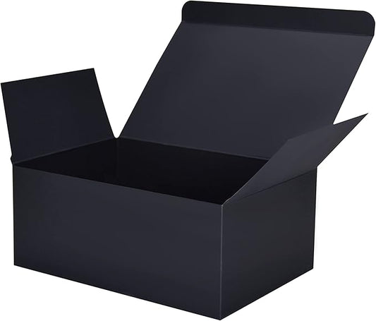 HUAPRINT Black Gift Boxes with Lids 9.5x6.5x4 inch,24 Pcs Paper Gift Wrap Box Bulk for Presents,Birthday,Bridesmaid Proposal,Groomsmen Engagements,Christmas,Wedding Party Favor,Cupcake,Crafting,Holidays