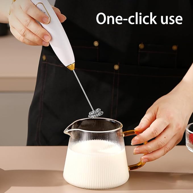 Electric Milk Frothers,Stainless Steel,Mini Handheld.Quick Type-C Charging for Coffee Lattes,Cappuccinos,Egg Whipping & Hot Choc.With Double-Layer Stirrer Head.(black)