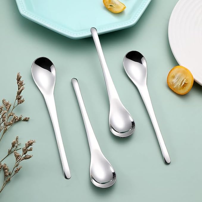 Small Dessert Spoons,Coffee Spoons,Espresso Spoon,Ice Cream Spoons,Stainless Steel spoons,5 Inches,4 Pieces.