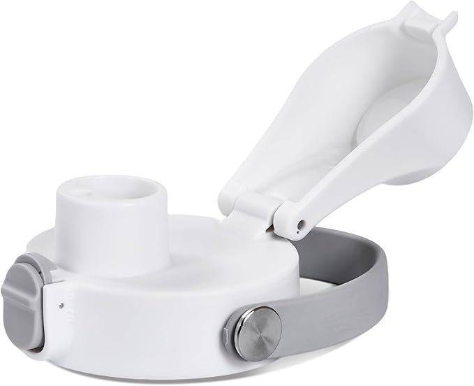 2 IN 1 Replacement Lid for Owala Freesip, Compatible with Owala Cup 16oz 24oz 32oz 40oz, One Button Water Bottle Top Lid Replacement Accessory and Straws, Leakproof, BPA-Free, Ash White